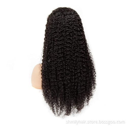 Cheap Malaysian Human Hair Lace Front Wig With Baby Hair Unprocessed Raw Virgin Cuticle Aligned 360 Lace Frontal Wig Kinky Curly